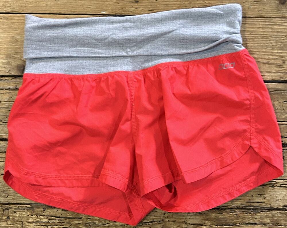 Lorna Jane Size S Pink Grey High Waist Folded Shorts